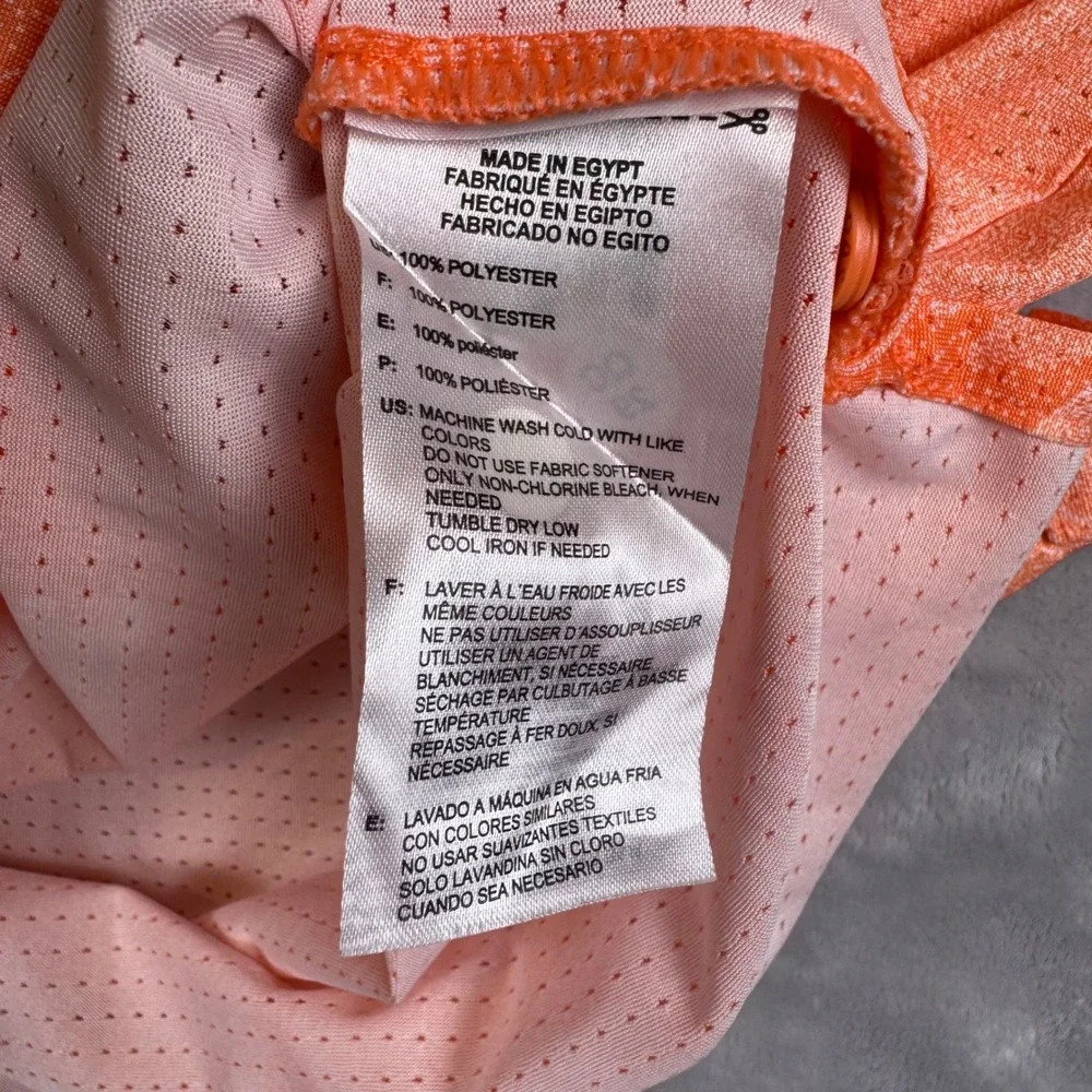 Adidas Golf Orange Floral Tie Dye Mesh Performance Polo Shirt Men XL ShortSleeve